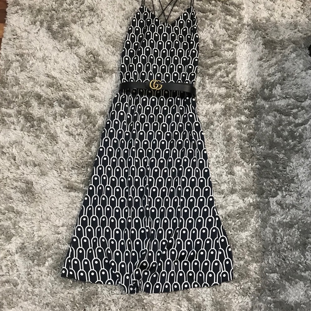 Armani Exchange Silk Printed Crisscross Slip Dress